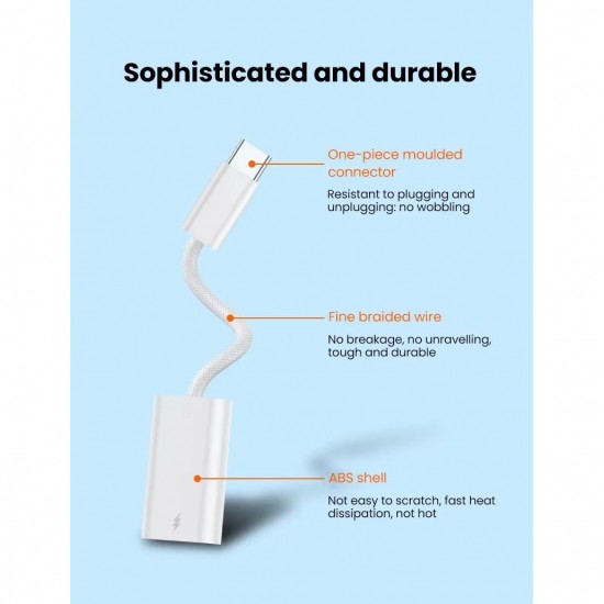 GA10 Mac-Book iPhone ile Uyumlu Şarj Data Kablosu 15 ve Üstü Çevirici Type-C to Lightninng Adaptör