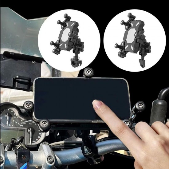 Apera GA11 Motosiklet Bisiklet Telefon Tutucu İster Ayna İster Gidon Tuttur İkisi Bir Arada Şok Emici Damperli