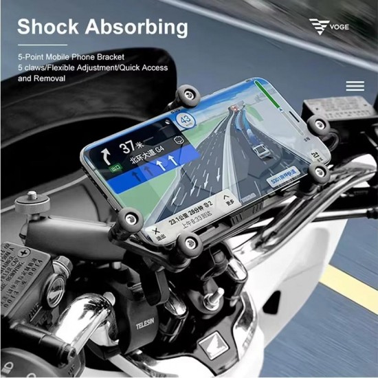 Apera GA11 Motosiklet Bisiklet Telefon Tutucu İster Ayna İster Gidon Tuttur İkisi Bir Arada Şok Emici Damperli