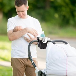 GA17 Bebek Arabası Bisiklet ve Tekerlekli Sandalyeler için Cep Telefonu Tutuculu İçecek Tutucu Hızlı Çıkarmalı Su Şişesi Tutucu