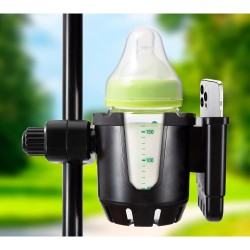 GA17 Bebek Arabası Bisiklet ve Tekerlekli Sandalyeler için Cep Telefonu Tutuculu İçecek Tutucu Hızlı Çıkarmalı Su Şişesi Tutucu