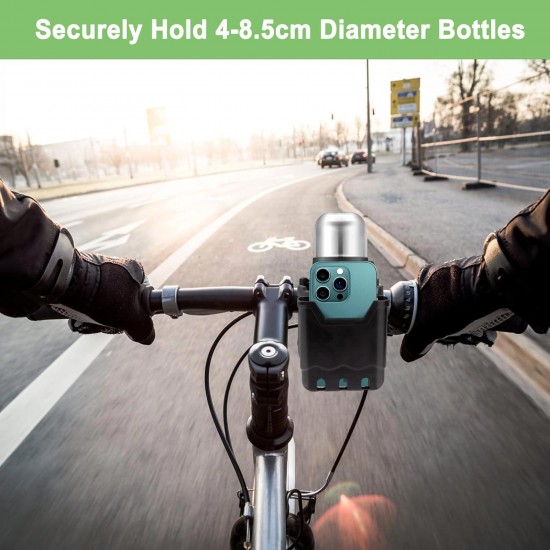 GA17 Bebek Arabası Bisiklet ve Tekerlekli Sandalyeler için Cep Telefonu Tutuculu İçecek Tutucu Hızlı Çıkarmalı Su Şişesi Tutucu