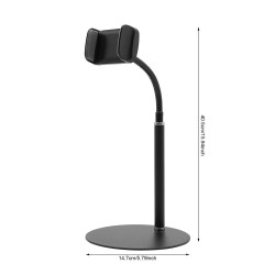 GA19 360 Ayarlı Metal Standlı Masa Üstü Metal Gövde Telefon Tutucu Telefon Standı Kaymaz Taban