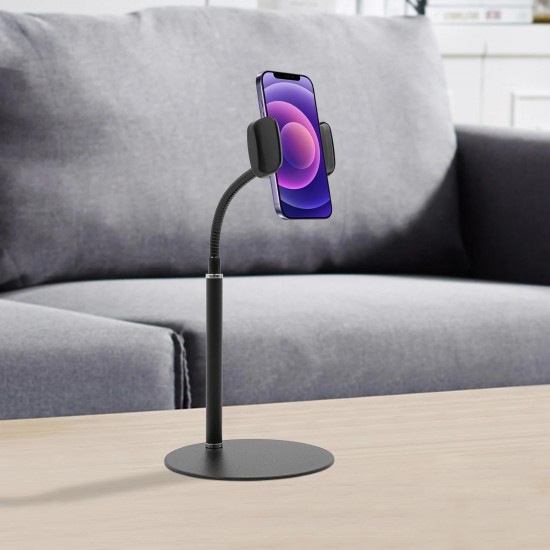 GA19 360 Ayarlı Metal Standlı Masa Üstü Metal Gövde Telefon Tutucu Telefon Standı Kaymaz Taban