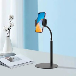 GA19 360 Ayarlı Metal Standlı Masa Üstü Metal Gövde Telefon Tutucu Telefon Standı Kaymaz Taban