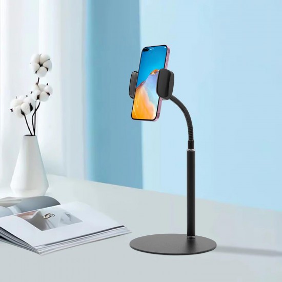 GA19 360 Ayarlı Metal Standlı Masa Üstü Metal Gövde Telefon Tutucu Telefon Standı Kaymaz Taban
