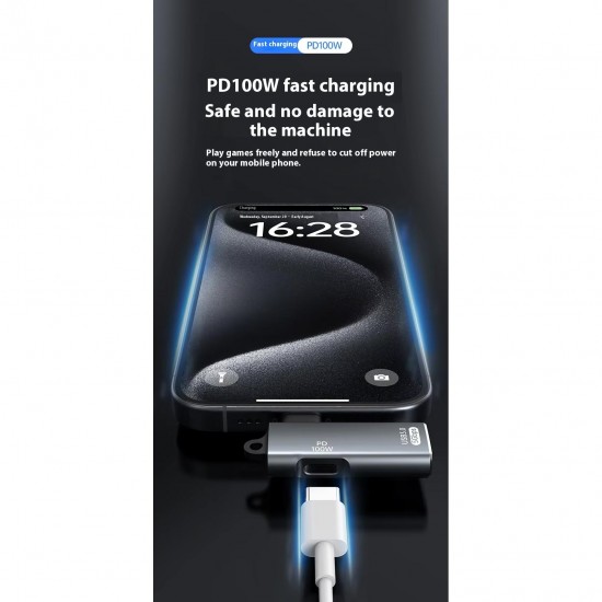 Apera GA29 Type-C Metal Adaptör USB 3.0 5Gbps Veri Aktarımı 100W PD Şarj i-Phone Android Uyumlu