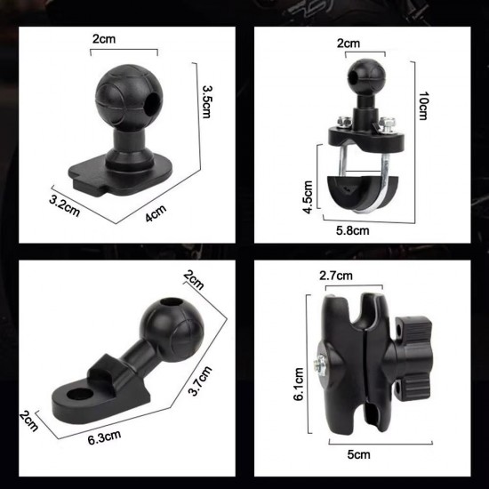 Apera GA34 Motosiklet Bisiklet Telefon Tutucu İster Ayna İster Gidon Tuttur İkisi Bir Arada Şok Emici Damperli