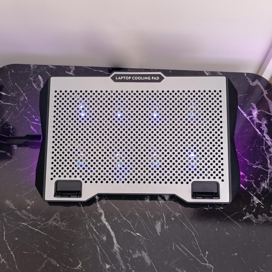 Ga46 Gaming Dizüstü Bilgisayar Soğutucu Laptop Standı 8 FAN RGB LED Telefon Tutucu Yükseklik Ayarlı