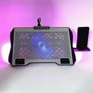 Ga47 Gaming Dizüstü Bilgisayar Soğutucu Laptop Standı 12CM FAN RGB LED Telefon Tutucu Yükseklik Ayarlı