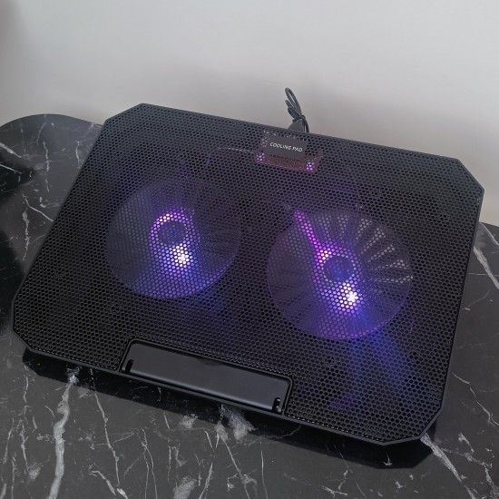 Ga48 Dizüstü Bilgisayar Soğutucu Laptop Standı 2 Adet 14CM FAN RGB LED Telefon Tutucu Yükseklik Ayarlı
