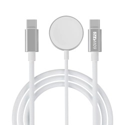 Apple Watch ile Uyumlu 60W PD Şarj Aleti Örgü Çoklu Şarj Kablosu 3in1 iPhone ile Uyumlu 15 ve Üstü