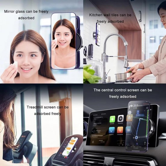 Ga65 Elektirikli Vakum Araç Zemin Telefon Tutucu Magsafe Uyumlu Çift Taraflı Kullanım