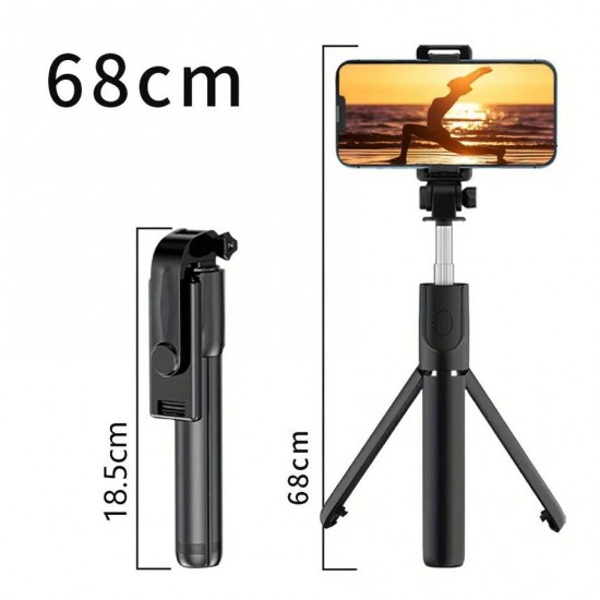 Ga66 3in1 Bluetooth Selfie Çubuğu Tripod Canlı Yayın Standı Telefon Tutucu Katlanabilir Genişletilebilir Deklanşörlü Monopod