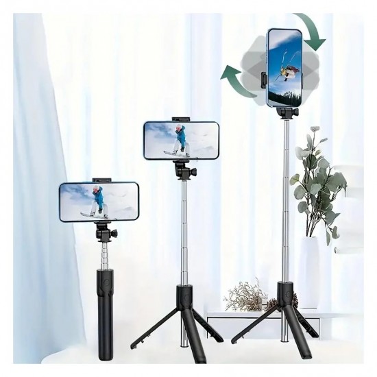 Ga66 3in1 Bluetooth Selfie Çubuğu Tripod Canlı Yayın Standı Telefon Tutucu Katlanabilir Genişletilebilir Deklanşörlü Monopod