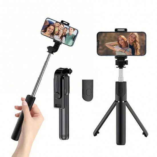 Ga66 3in1 Bluetooth Selfie Çubuğu Tripod Canlı Yayın Standı Telefon Tutucu Katlanabilir Genişletilebilir Deklanşörlü Monopod