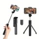 Ga66 3in1 Bluetooth Selfie Çubuğu Tripod Canlı Yayın Standı Telefon Tutucu Katlanabilir Genişletilebilir Deklanşörlü Monopod