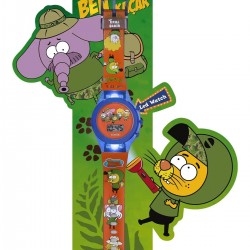 MiniFlak Kral Şakir Lisanslı KS7221 Turuncu Mavi Işıklı Öğretici Çocuk Saati