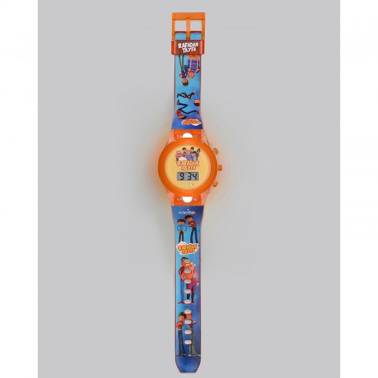 MiniFlak Rafadan Tayfa Lisanslı RF7220 Turuncu Mavi Işıklı Öğretici Çocuk Saati