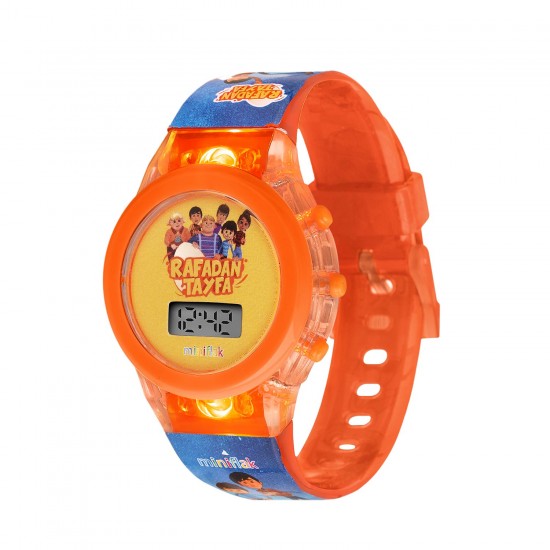 MiniFlak Rafadan Tayfa Lisanslı RF7220 Turuncu Mavi Işıklı Öğretici Çocuk Saati