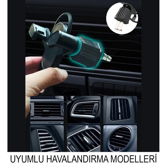 Araç içi Telefon Tutucu Havalandırma Kanca Montaj 360° Çoğu Akıllı Telefonla Uyumlu 4.5”- 7” inç