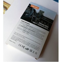 Ga77 Araç Silikon Ses Kablosu 2in1 Type-C 3.5mm Kulaklık Lighting Tüm iPhone ile Uyumlu 100 Cm Uzunluk