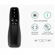 Ga82 Kablosuz Sunum Kumandası Type-C ve USB Girişli PowerPoint Slayt Sayfa Çevirme Kırmızı İşaretçi Işıklı Projektör