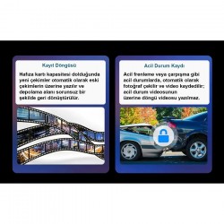 Apera Ga83 10 İnç 4K DVR Araç İçi Elle Dönen Kamera ve Geri Görüş Carplay Android Auto FM Radyo