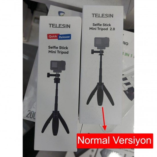 Telesin Ga85 Alüminyum Kasa Selfie Çubuğu Tripod Monopod GoPro Insta360 DJI Osmo Aksiyon Kamerası Canlı Yayın Standı