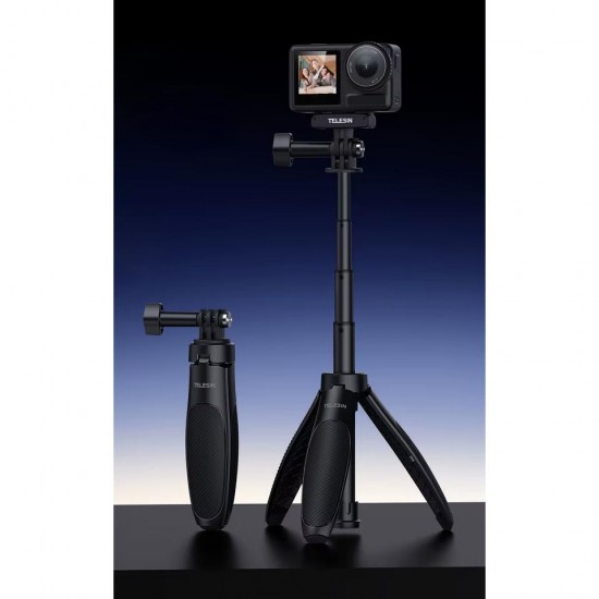 Telesin Ga85 Alüminyum Kasa Selfie Çubuğu Tripod Monopod GoPro Insta360 DJI Osmo Aksiyon Kamerası Canlı Yayın Standı