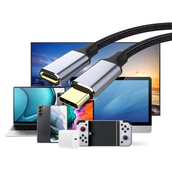 Apera Ga86 Type-C Uzatma Kablosu Asla Kopmaz Örgü Kablo Mac-book i-Pad Air 4 Telefon Bilgisayar Alüminyum Kasa