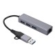Ga87 USB 3.0 ve Type-C to 3x USB 3.0 LAN Hub Adaptör RJ45 Ethernet 1000Mbps