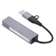 Ga87 USB 3.0 ve Type-C to 3x USB 3.0 LAN Hub Adaptör RJ45 Ethernet 1000Mbps