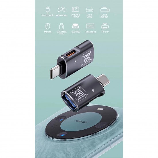 Apera GA89 Type-C to Şarj + OTG 3.0 2in1 Adaptör Telefona Harddisk Bağla Alüminyum Kasa