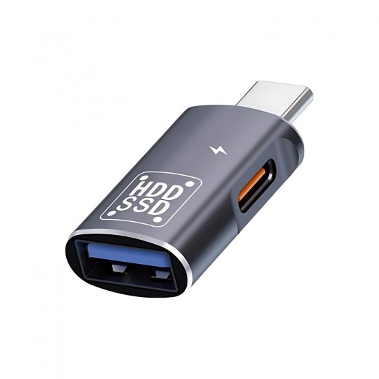 Apera GA89 Type-C to Şarj + OTG 3.0 2in1 Adaptör Telefona Harddisk Bağla Alüminyum Kasa