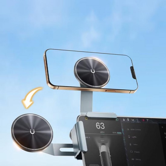 Ga92 Mag-Safe Ekran Üstü Elektrikli Araç Telefon Tutucu 1,7 cm Kadar Tüm Ekranlar Araba Notebook Monitör Tamamı Metal Kasa