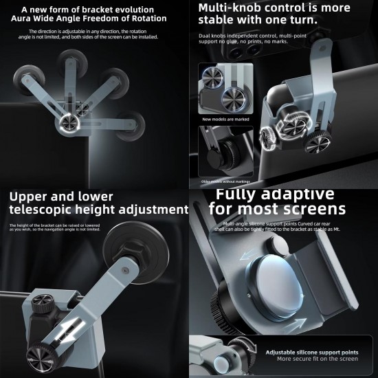 Ga92 Mag-Safe Ekran Üstü Elektrikli Araç Telefon Tutucu 1,7 cm Kadar Tüm Ekranlar Araba Notebook Monitör Tamamı Metal Kasa