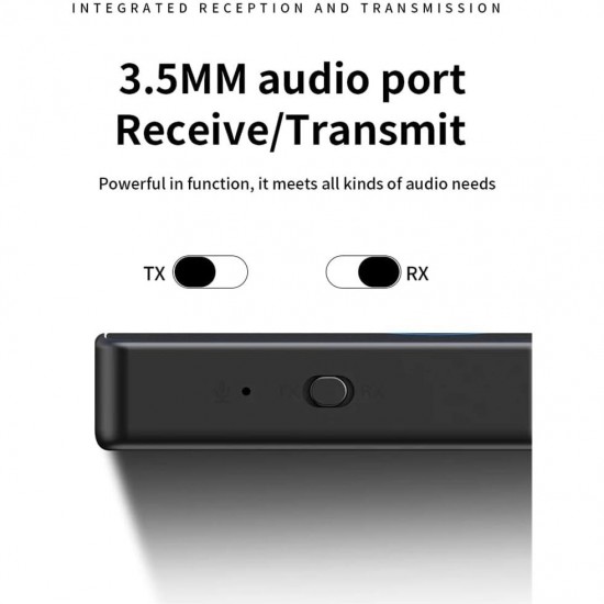 M30 Kablosuz Ses Adaptörü Bluetooth 5.4, AUX 3.5mm, 2’si 1 Arada Transmitter, Araç & Ev Hoparlör Uyumlu