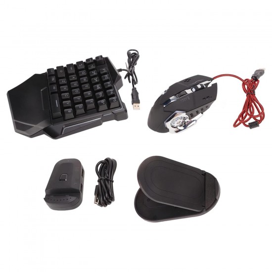 G508 Mobil Oyun Kablolu Klavye Mouse Kombo Paket Seti PUBG Dönüştürücülü Tek El Kullanım Gaming Oyuncu RGB LED Işıklı