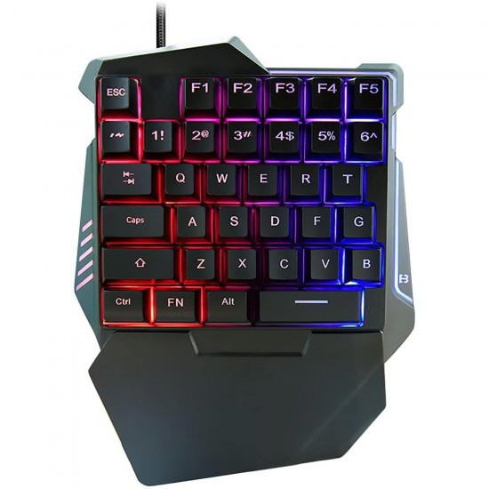 G508 Mobil Oyun Kablolu Klavye Mouse Kombo Paket Seti PUBG Dönüştürücülü Tek El Kullanım Gaming Oyuncu RGB LED Işıklı