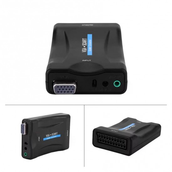 CR02 VGA dan Scart Video ve Ses Dönüştürücü Adaptör Uzaktan Kumandalı