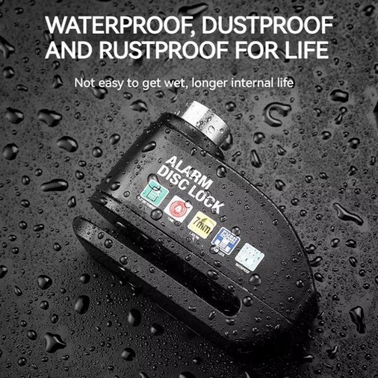 CR03 Motosiklet Disk Fren Kilidi Bisiklet Scooter Güvenlik Kilidi Su Geçirmez Alarm Sesi