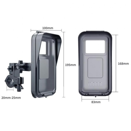 CR04 Motosiklet Bisiklet Gidon Telefon Tutucu Su Geçirmez Buğu Tutmaz Type-c ve USB Şarj Portu Tek El Kullanım