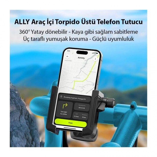 Apera CR07 Telefon Tutucu Cross Arazi Sürüşleri İçin Motor Motosiklet Dağ Bisikleti Gidon Montajlı Kilit Mekanzimalı