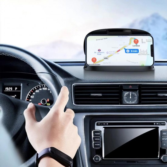 Cr10 3in1 Araç Torpido Üstü Telefon Tutucu Güneş Işığı Korumalı Yüzey Park Numaratör 360 Döner Yapışkan Taban