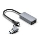 CR14 Type-C / USB 3.0'dan 2500Mbps RJ45 Ethernet Adaptör Mac Windows Uyumlu Alüminyum Kasa 2.5Gbps
