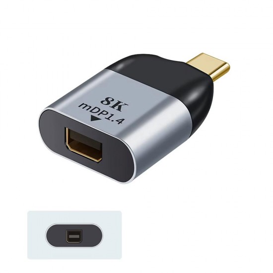 CR25 M-ac-Book Thunderbolt Uyumlu Type-C 3.1'den Mini DisplayPort mDP 1.4 8K 60Hz Çevirici Adaptör