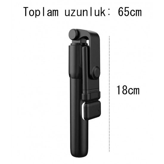 CR27 4in1 Bluetooth Kumandalı, Selfie Çubuğu, Tripod Monopod, LED Işık, Deklanşörlü, Canlı Yayın Standı Telefon Tutucu Katlanabilir Genişletilebilir
