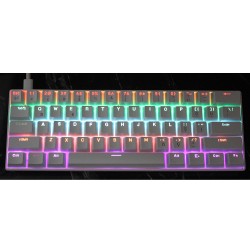 H61K Mini Mekanik Kablolu Gaming Oyuncu Klavye Türkçe Q Blue Switch 12 AD RGB LED Işık Modlu 61 Tuşlu (Beyaz)