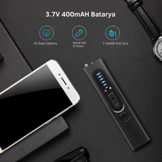 Apera X13 Gizli Kamera Dedektörü, Gizli Cihaz GPS Dedektörü, Gizlilik Koruyucu RF Kablosuz Sinyal Tarayıcı